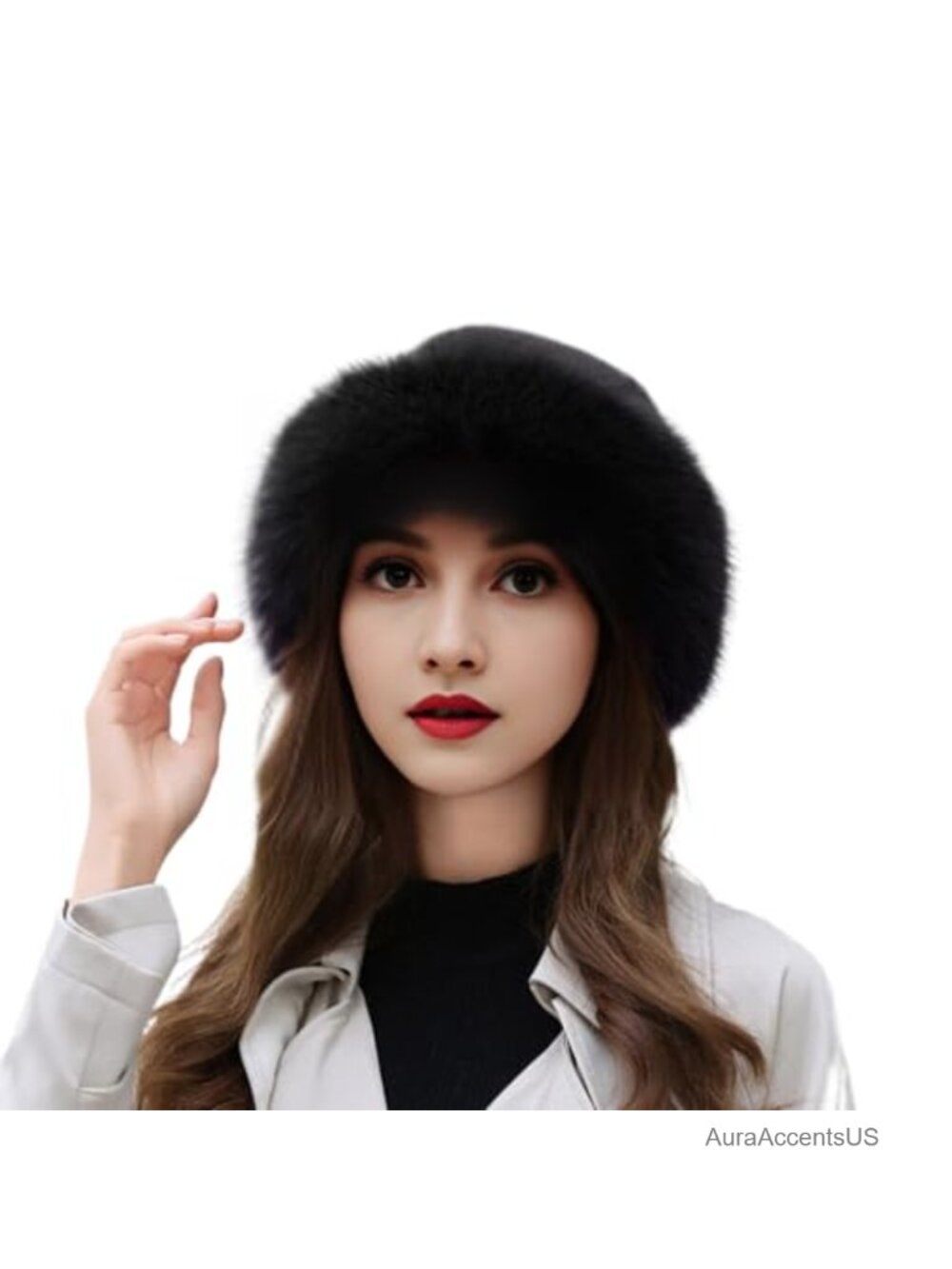 Women's Faux Fur Warm Bucket Hat Winter Ear Protection